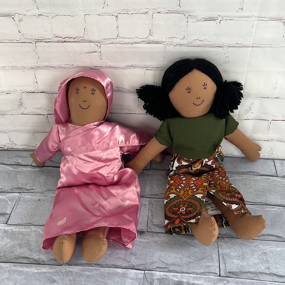 Pier 1 global child collection African fabric dolls